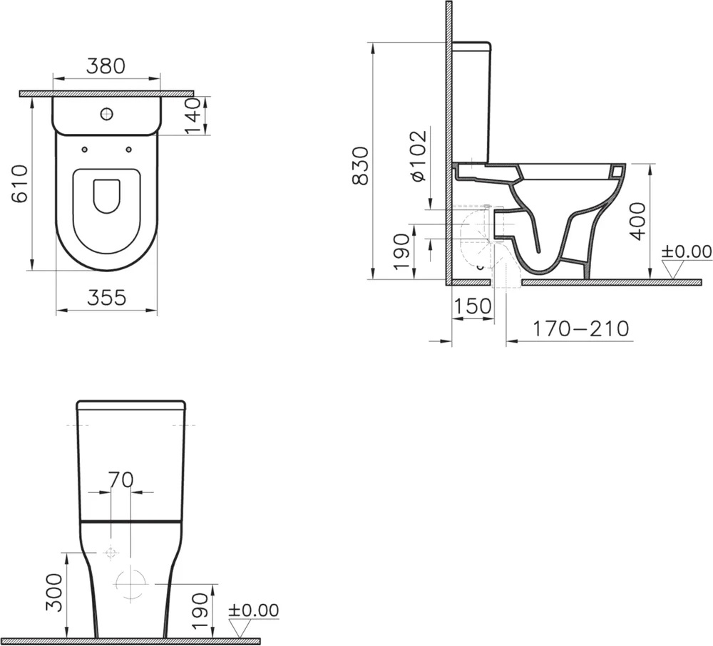 Унитаз VitrA Zentrum 9012B003-7226 с функцией биде