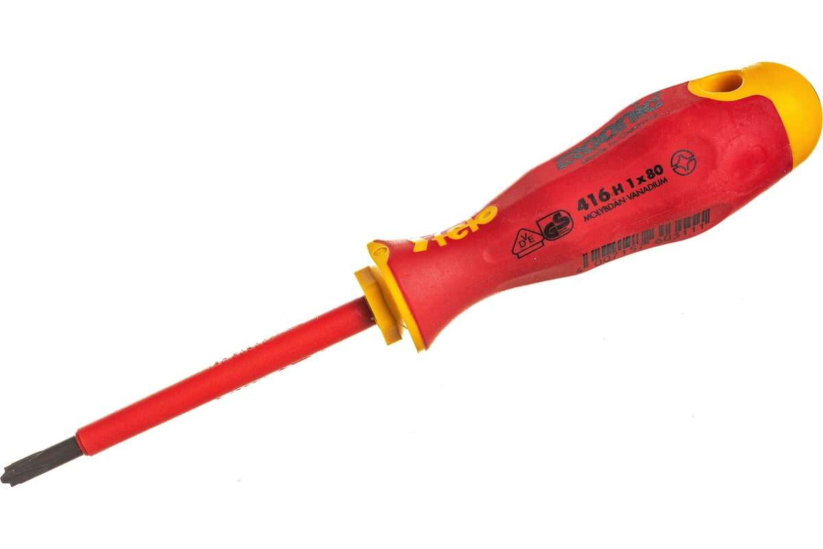 Диэлектрическая крестовая отвертка Felo Ergonic +/- H 1X 80 41610290