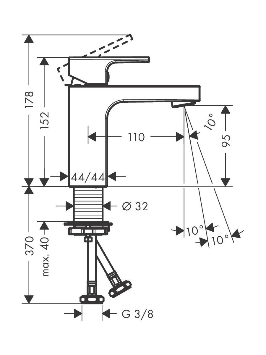 Смеситель для раковины Hansgrohe Vernis Shape 71569000, хром