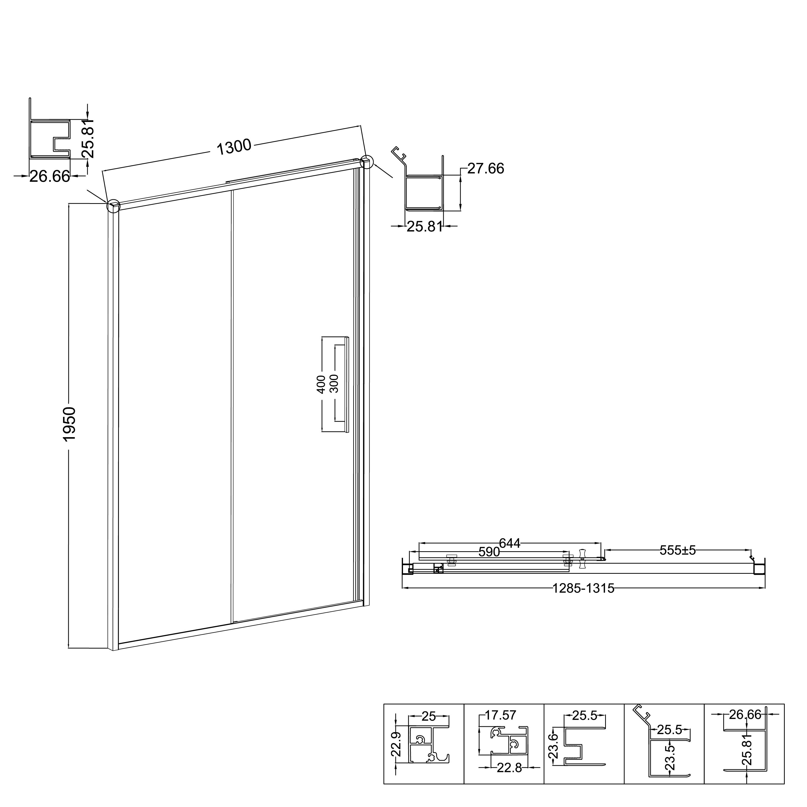 Душевая дверь Niagara Nova 130x195 прозрачное, графит NG-34-13AGR