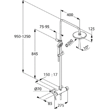 Душевая стойка Kludi Logo Dual Shower System 6808505-00