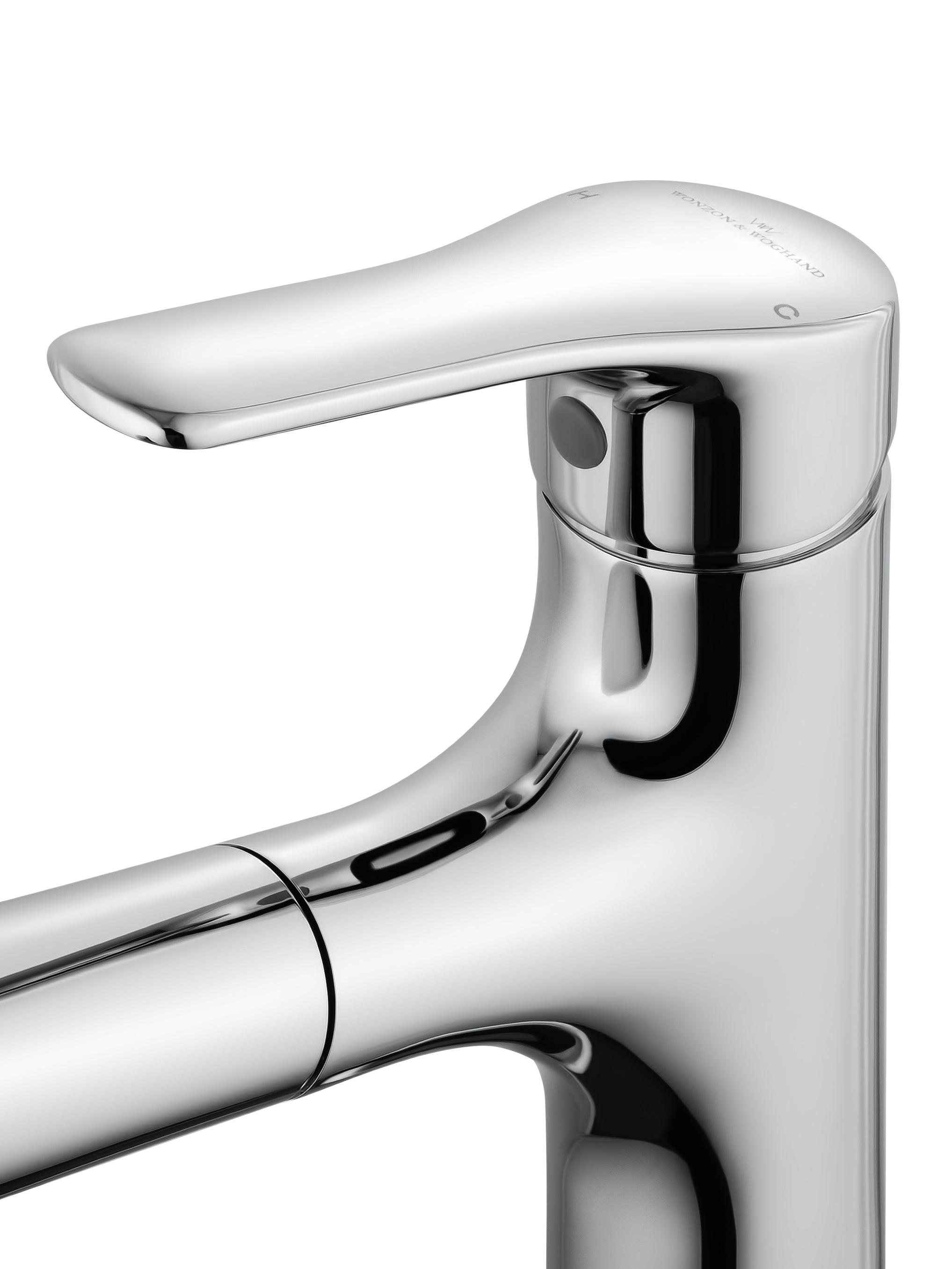 Смеситель для раковины Wonzon&Woghand WW-AE4151-CR выдвижной излив, хром