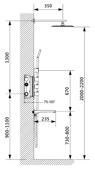Душевой набор Timo Petruma SX-5149/03SM с термостатом, черный
