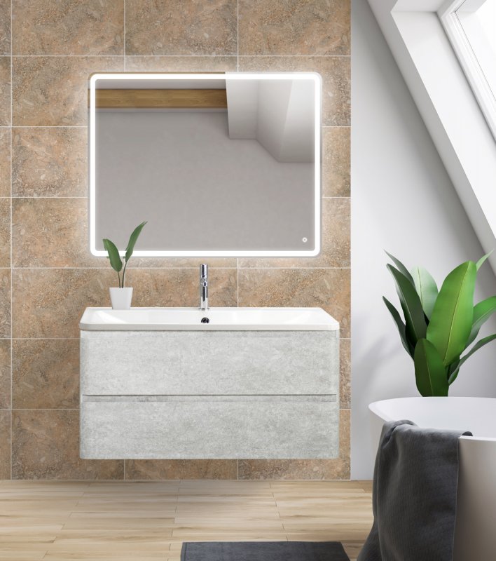 Тумба с раковиной BelBagno Albano 80 см Cemento Verona Grigio