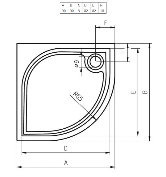 Поддон для душа Riho Kolping 90x90