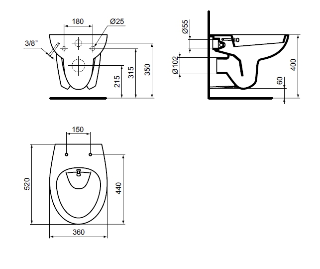 Подвесной унитаз Ideal Standard Eurovit W705501 с функцией биде