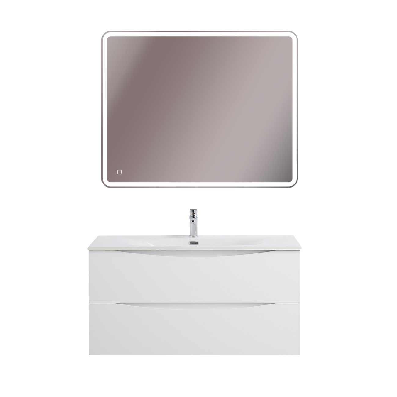 Мебель для ванной BelBagno Marino-Cer-N 100 см Bianco Lucido