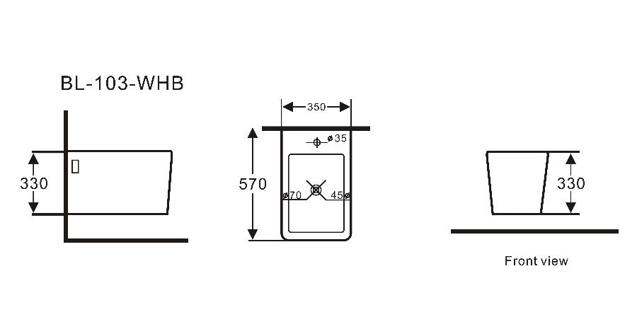 Подвесное биде Aquanet Tavr BL-103-WHB