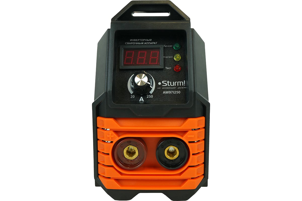 Сварочный инвертор Sturm 250А, ПВ 60%, 170-250В, HotStart/AntiStick/ArcForce AW97I250