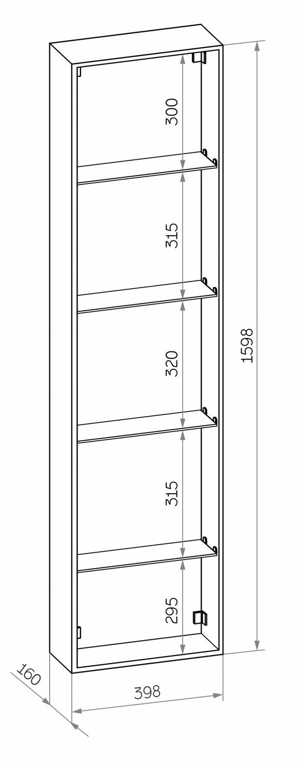 Шкаф пенал Континент Mirror Box LED 40 см с зеркалом, подсветкой МВК050