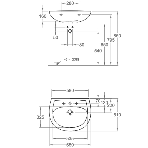 Раковина Geberit Renova 65 см 223065000