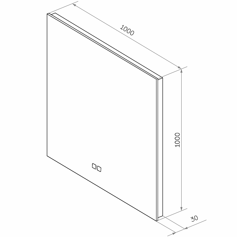 Зеркало Континент Trezhe LED 100x100 см с холодной подсветкой, антипар ЗЛП2286