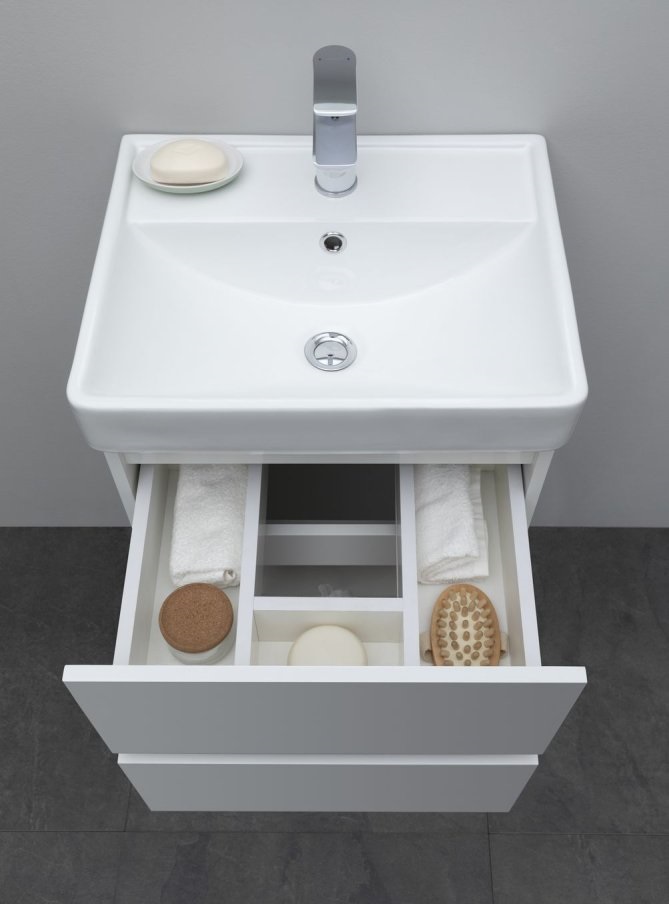 Мебель для ванной Aquanet Вега 50 см белый глянец