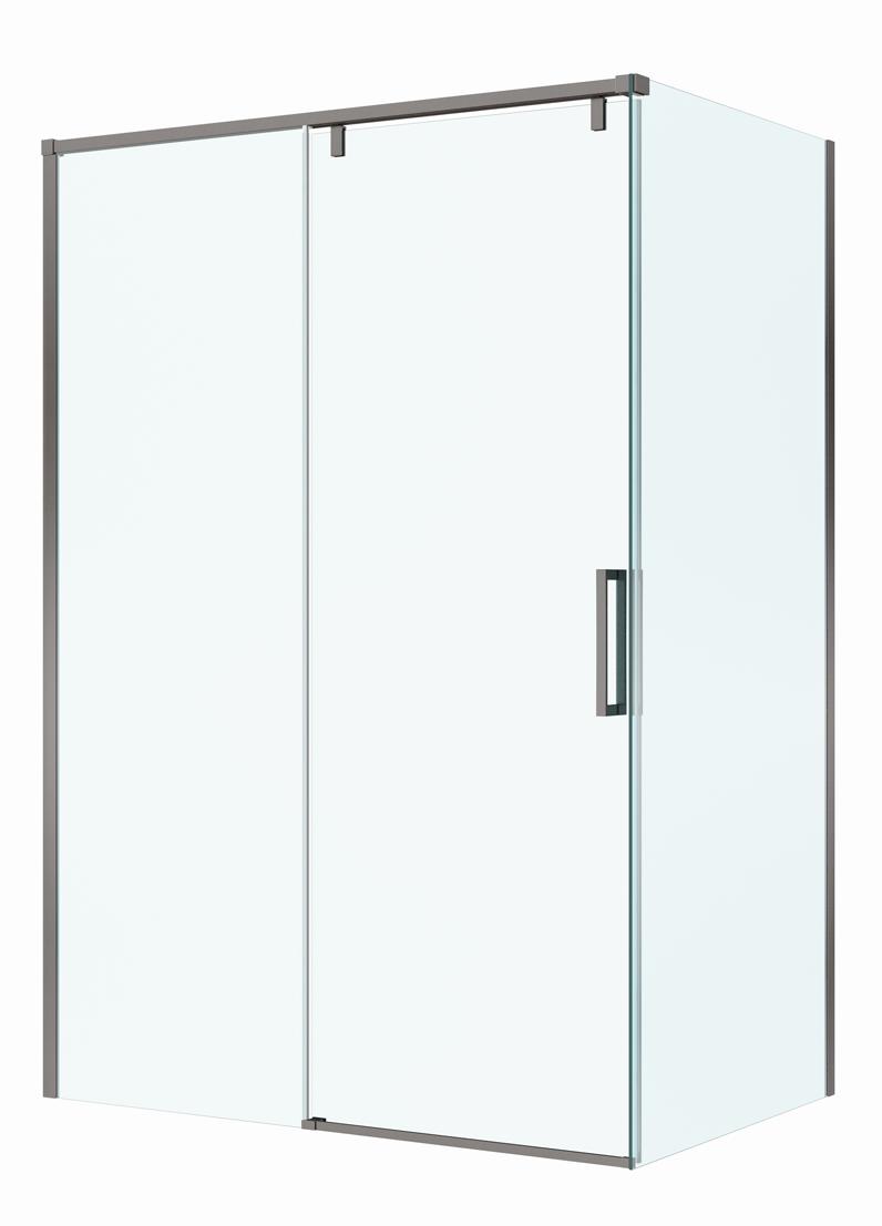 Душевой уголок BelBagno SOFT_CLOSE-1-AH-1-140/100-C-GM 140x100 прозрачный, оружейная сталь Душевой уголок BelBagno SOFT_CLOSE-1-AH-1-140/100-C-GM 140x100 прозрачный, оружейная сталь
