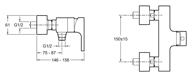 Смеситель для душа Jacob Delafon Strayt E45371-CP