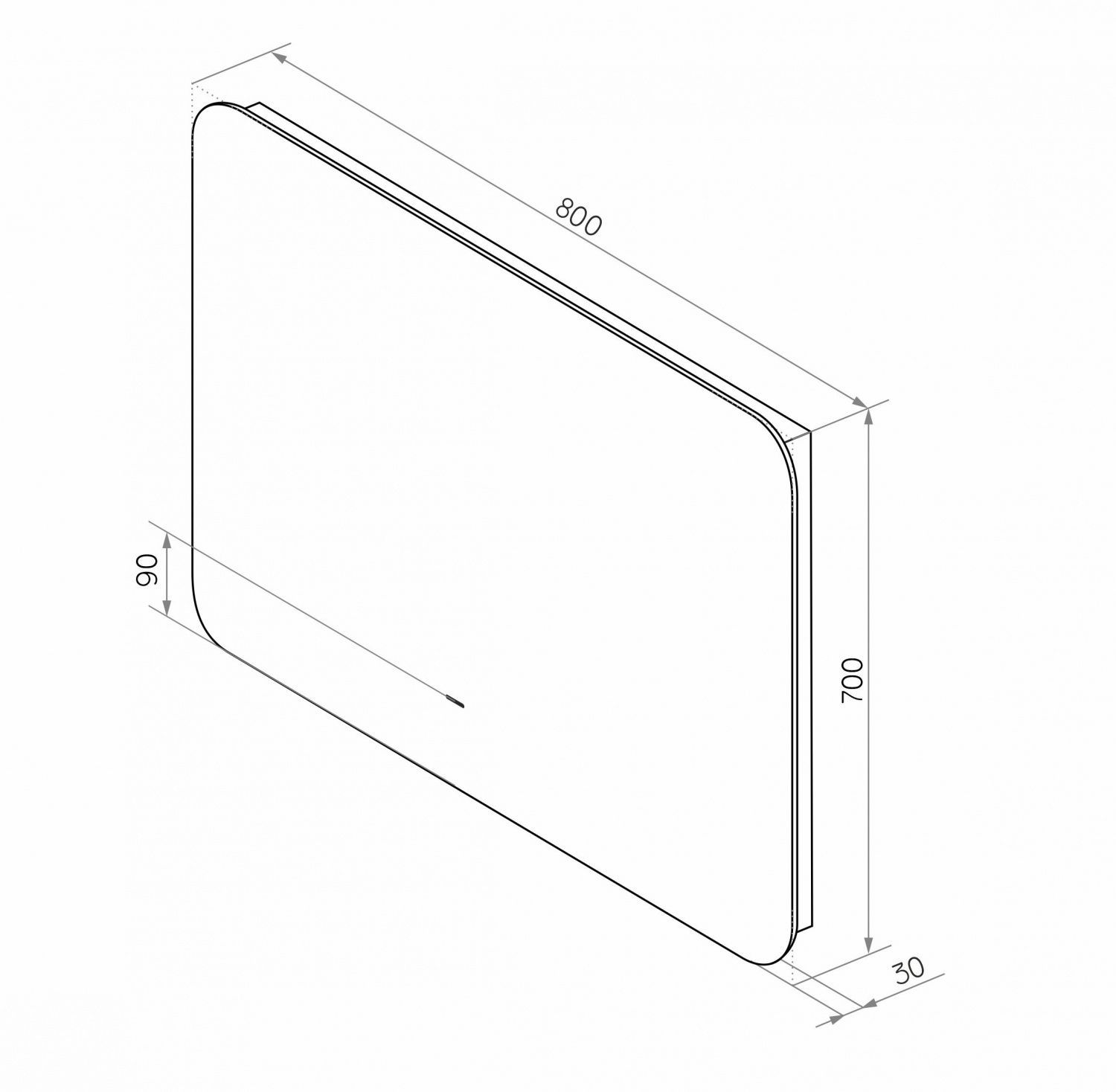 Зеркало Art&Max Ravenna AM-Rav-800-700-DS-F 80x70 с подсветкой