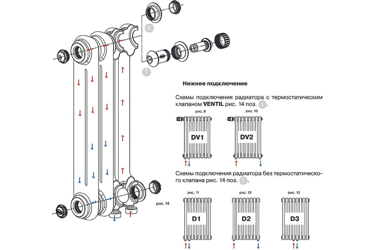 Стальной трубчатый радиатор отопления Rifar TUBOG титан TUB 2180-12-DV1-TI