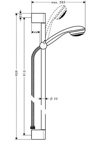 Душевой гарнитур Hansgrohe Crometta 85 90cm 1jet/Unica 27729000