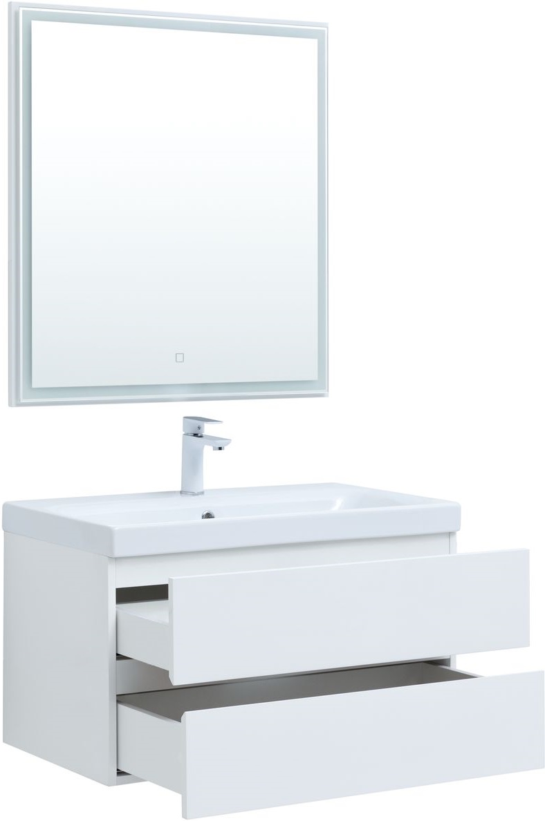 Мебель для ванной Aquanet Беркли 80 см белый глянец