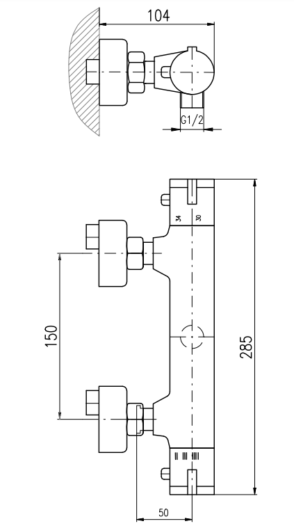 Смеситель для душа Rav Slezak Termostatic TRM80.5CMATC черный матовый