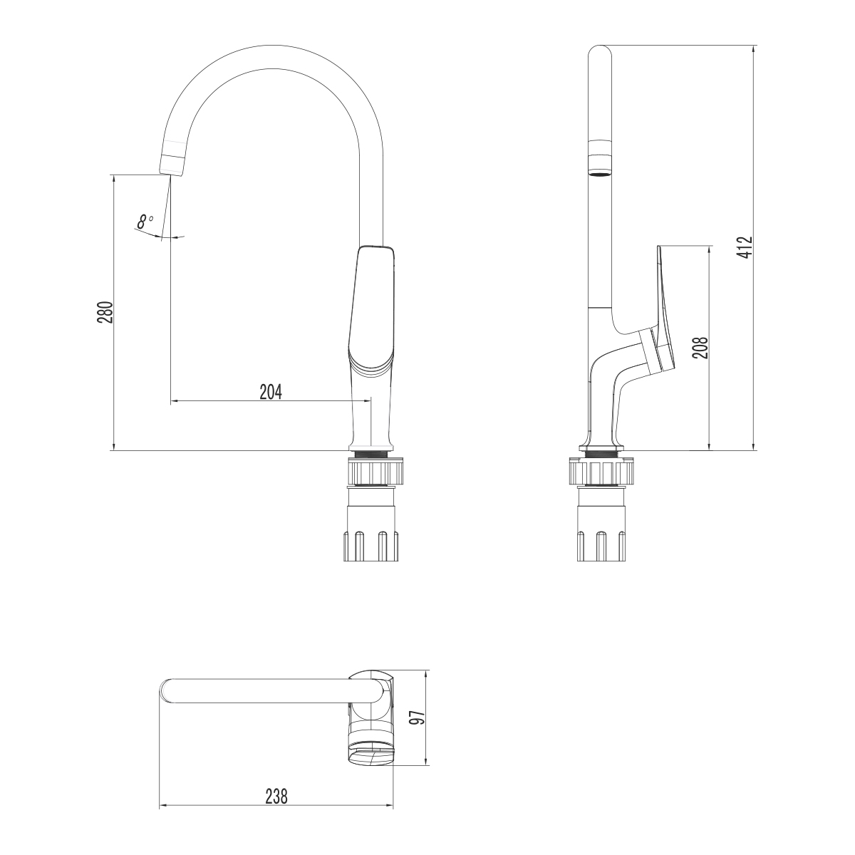 Смеситель для кухни Lemark Bronx LM3705GM графит