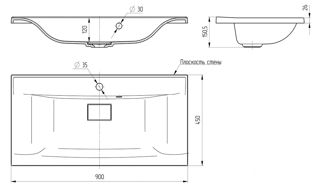 Тумба с раковиной Vincea Mia 90 см (под раковину VCB-3M900)