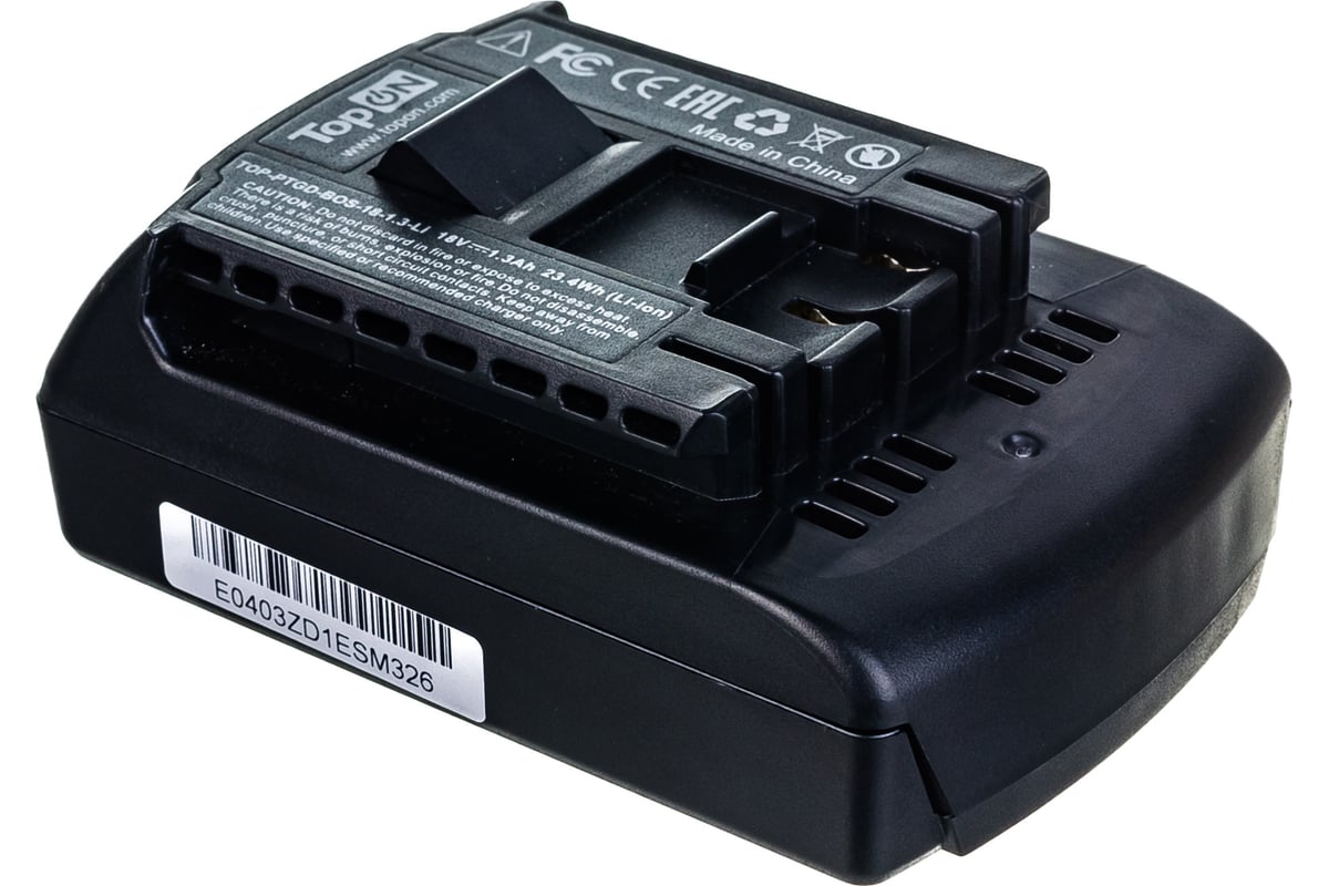 Аккумулятор Li-Ion для электроинструмента Bosch (18V, 1.3Ah) Topon TOP-PTGD-BOS-18-1.3-Li
