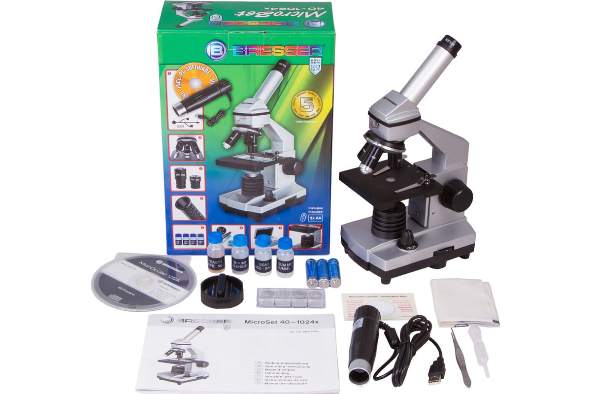 Цифровой микроскоп Bresser Junior 40x-1024x, без кейса 26753