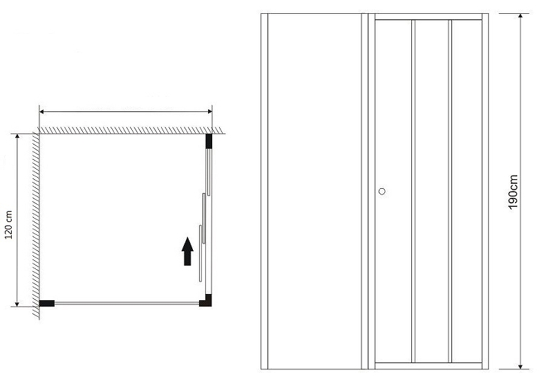 Душевая дверь Grossman Falcon 120x190, прозрачное, хром GR-D120Fa