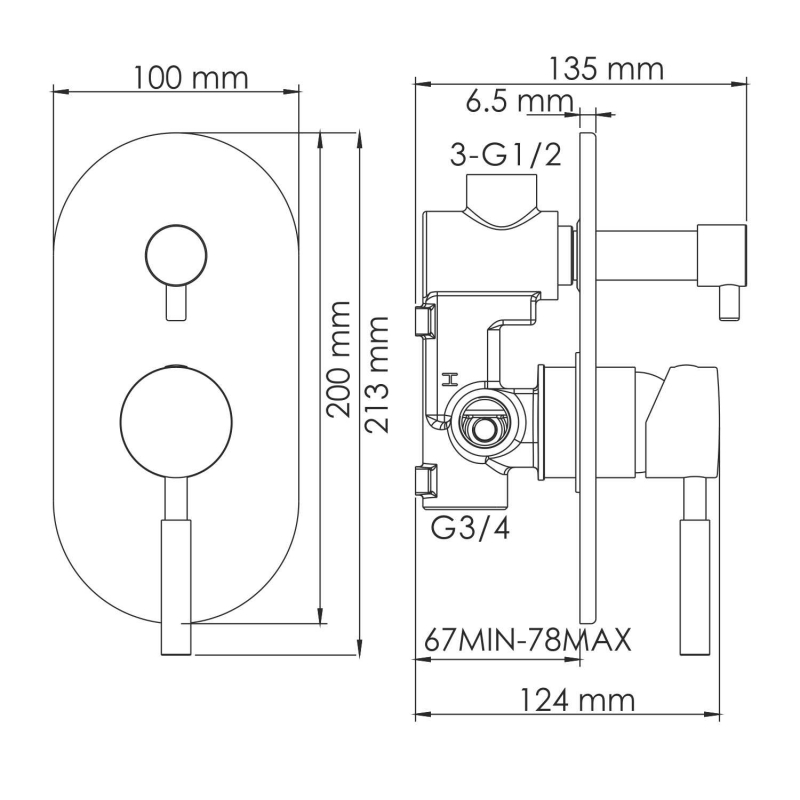 Смеситель для ванны WasserKRAFT Wern 4241 никель