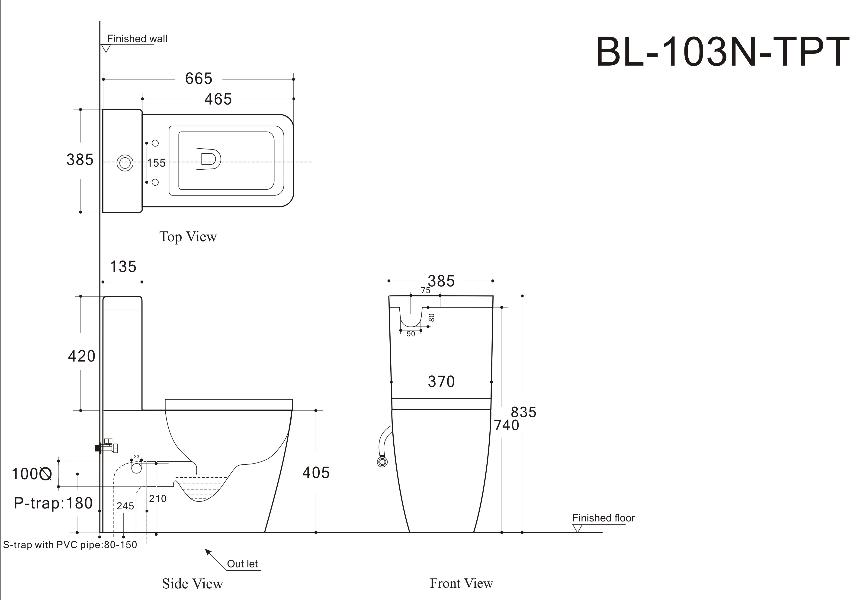 Бачок для унитаза Aquanet Tavr BL-103N-TPT