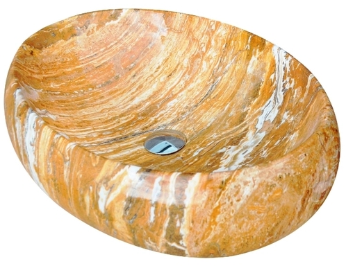 Раковина CeramaLux Stone Edition Mnc164 59 см белый/оранжевый