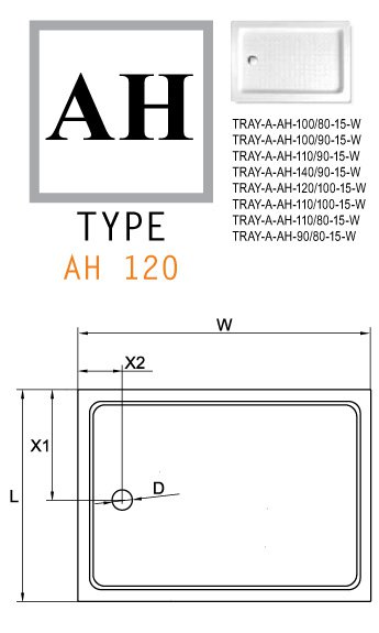 Поддон для душа Cezares TRAY-A-AH-110/80-15-W 110x80 акриловый