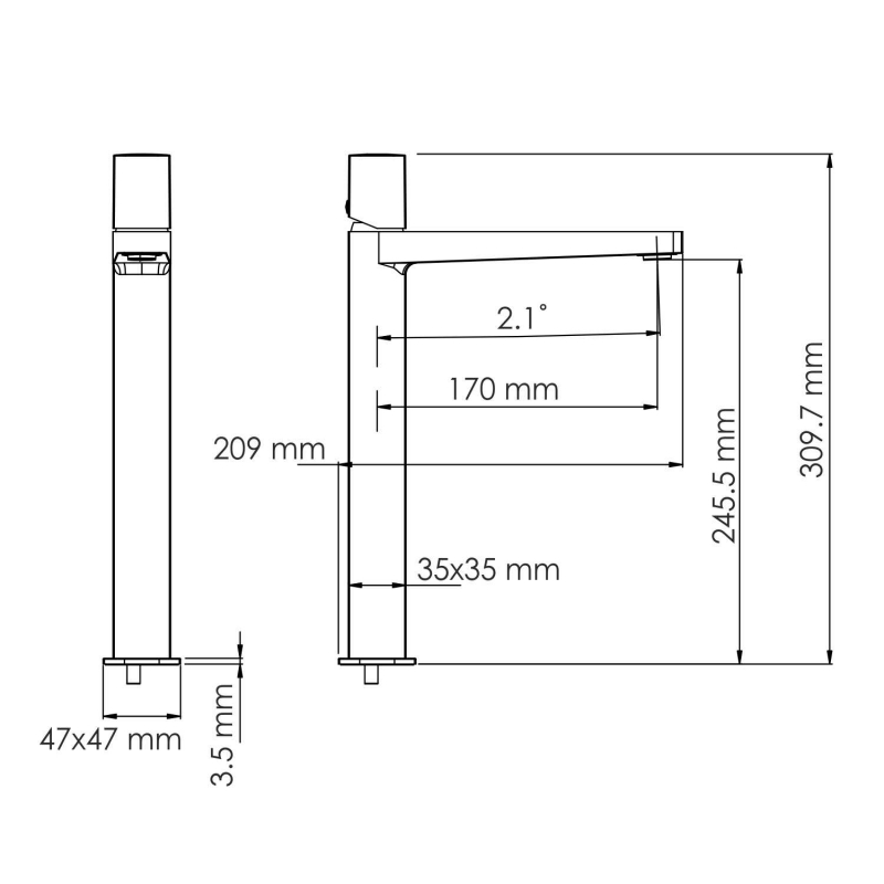 Смеситель для раковины WasserKRAFT Nuthe 9103H, черный матовый