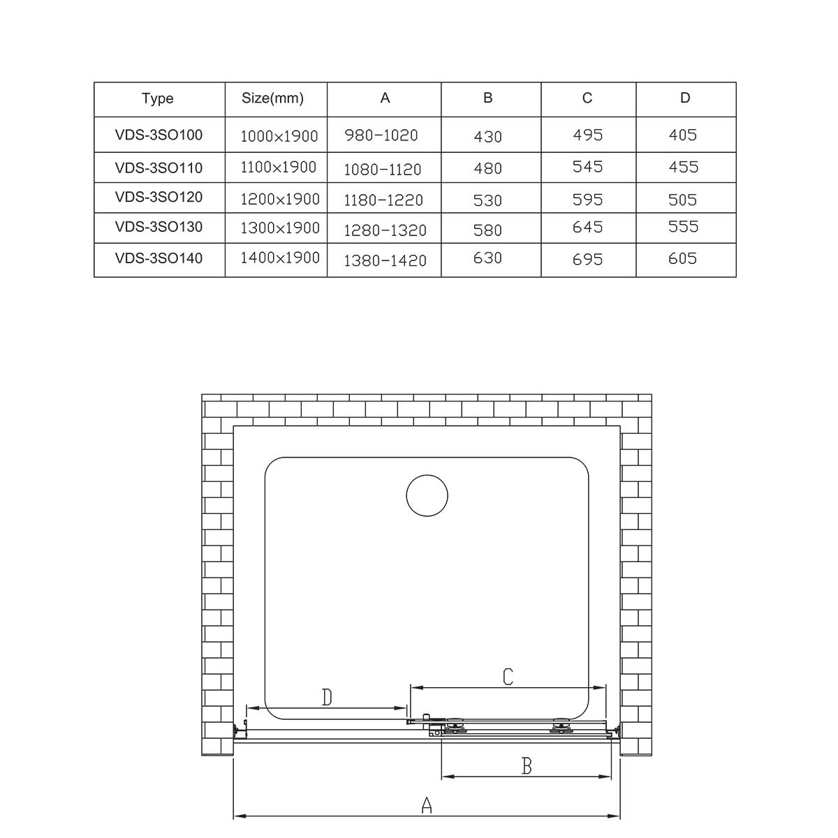 Душевая дверь Vincea Soft VDS-3SO120CLB 120x195 черный, прозрачная