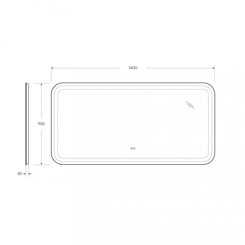 Зеркало Cezares Stylus 140x70 см с подсветкой, подогревом CZR-SPC-STYLUS-1400-700-TCH-WARM