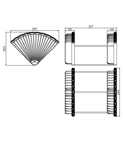 Полка Lemark Jasmine LM6682ORB угловая, черная бронза