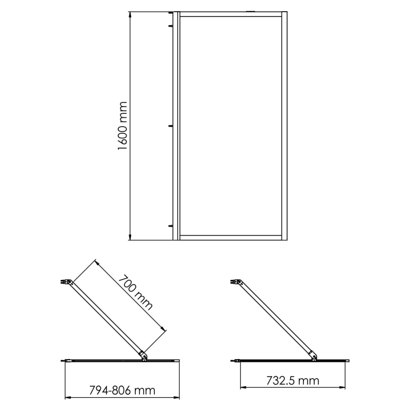 Шторка для ванны WasserKRAFT Abens 20W01-80 MB Fixed 80x160 см стекло WasserSchutz, черный матовый