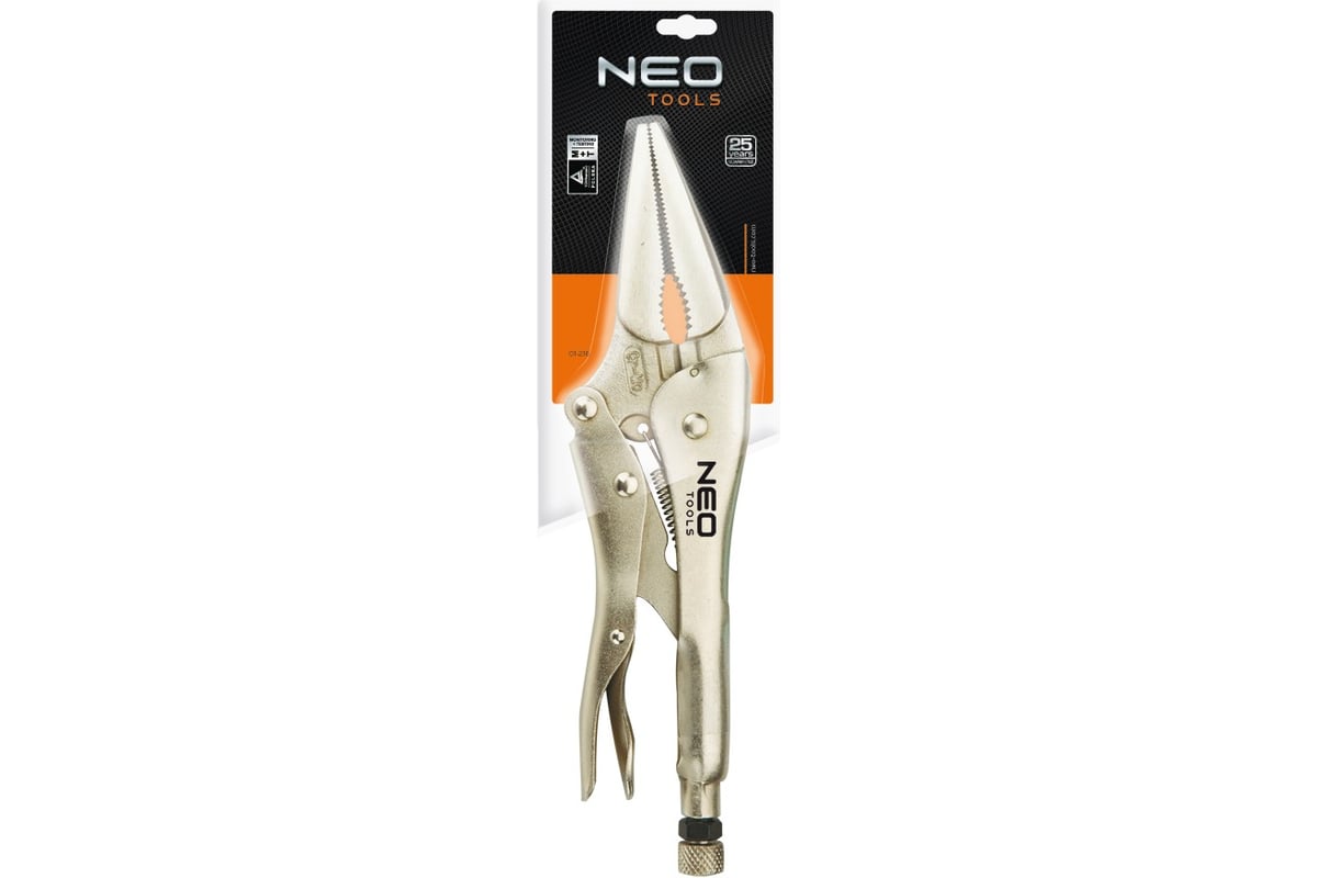Удлиненные зажимные клещи Neo Tools 230мм 01-218