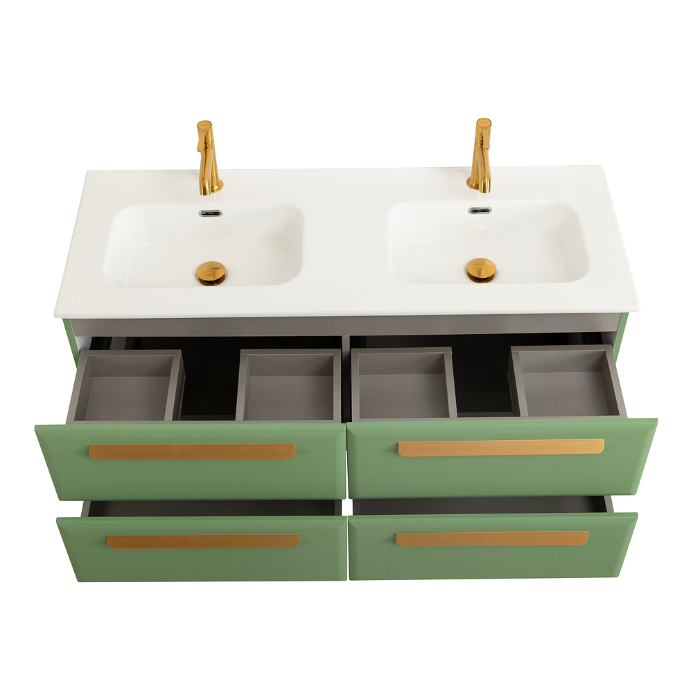 Тумба с раковиной Cezares Eco-Cer-N 120 см, 4 ящика Фисташковый Софт