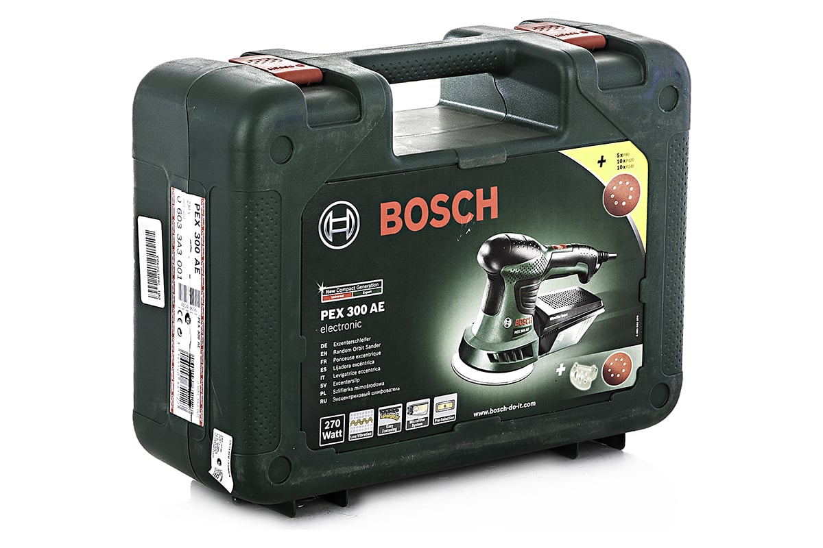 Эксцентриковая шлифмашина Bosch PEX 300 AE + 25 шлифлистов 0.603.3A3.001
