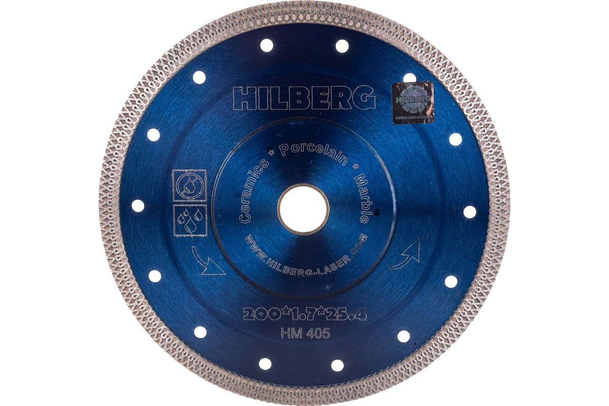 Диск алмазный отрезной Турбо Ультратонкий Х-тип (200х25.4/22.23 мм) Hilberg HM405