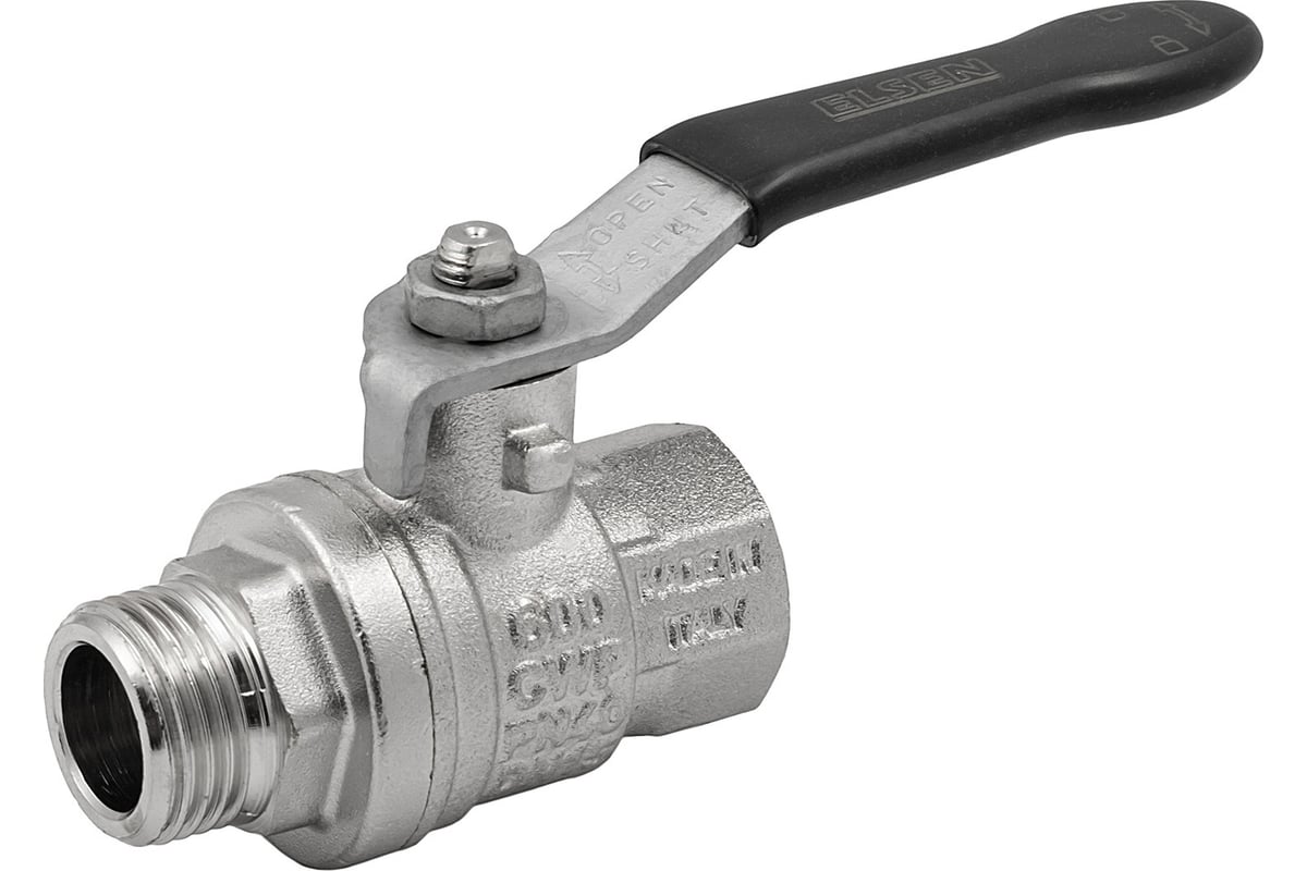 Шаровой кран ELSEN Strong T, 1", НВ, ручка-рычаг EV10.2101