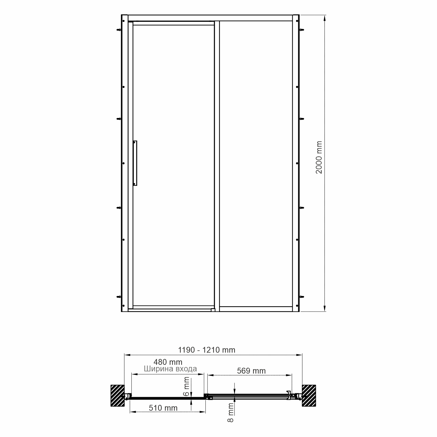 Душевая дверь WasserKRAFT Lopau 32S05R 120x200 правая, серебристый профиль