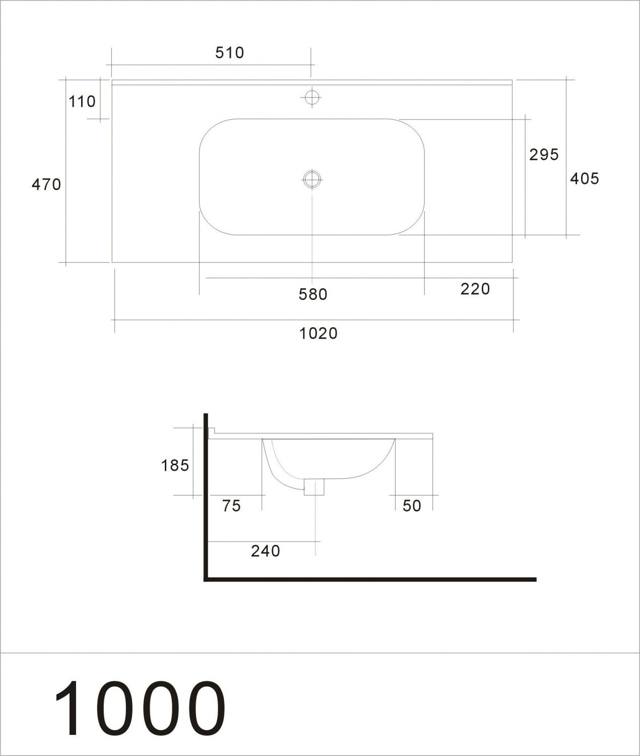 Тумба с раковиной Art&Max Elegant 100 см, LED подсветка, светло-серый