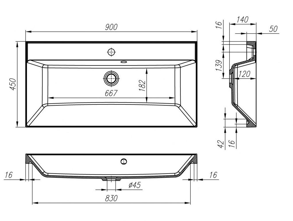 Тумба с раковиной Art&Max Verona Push 90 см