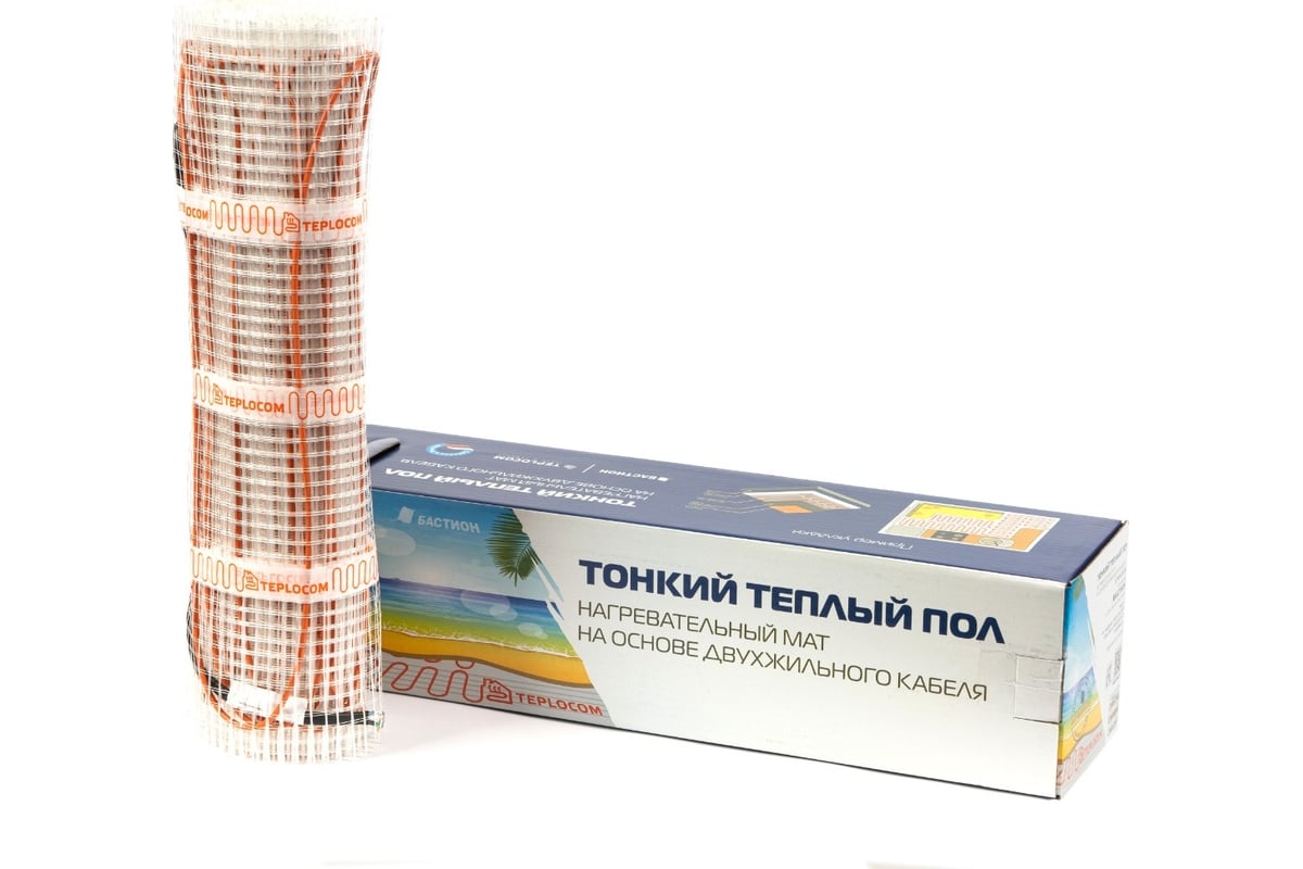 Нагревательный двужильный мат Teplocom Бастион МНД-15-2400 ВТ 831