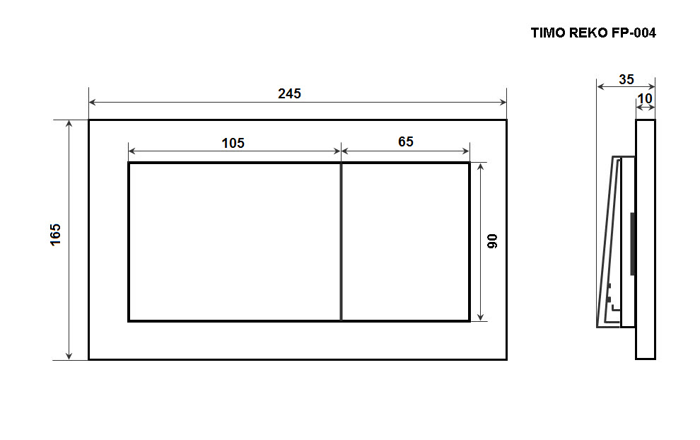 Кнопка смыва Timo Reko FP-004MB матовый черный