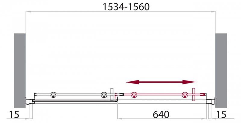 Душевая дверь BelBagno Uno UNO-BF-1-155-M-Cr 155x185, матовая