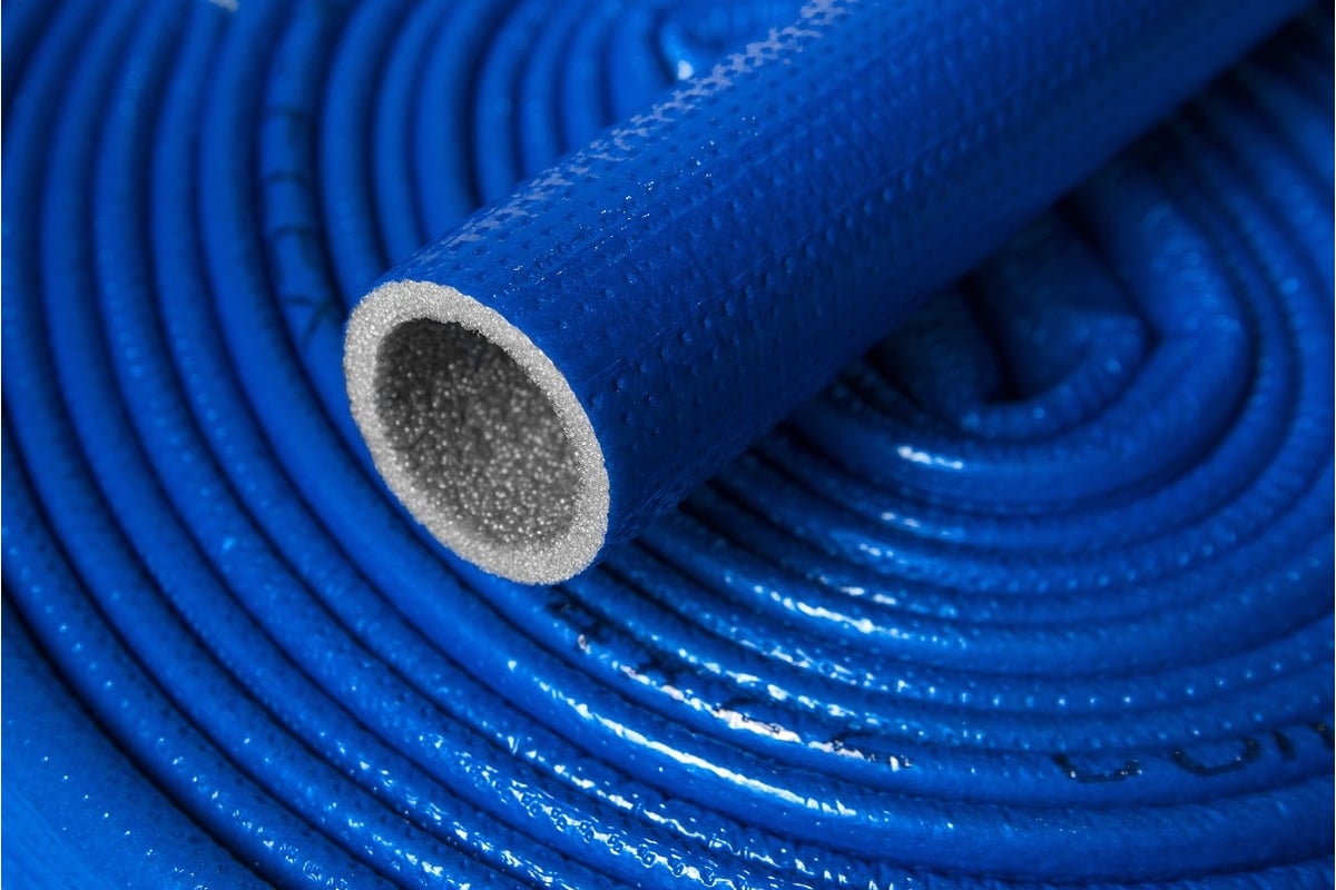 Теплоизоляция для труб K-FLEX PE COMPACT в синей оболочке 22/6 бухта 10м R060222103PECB